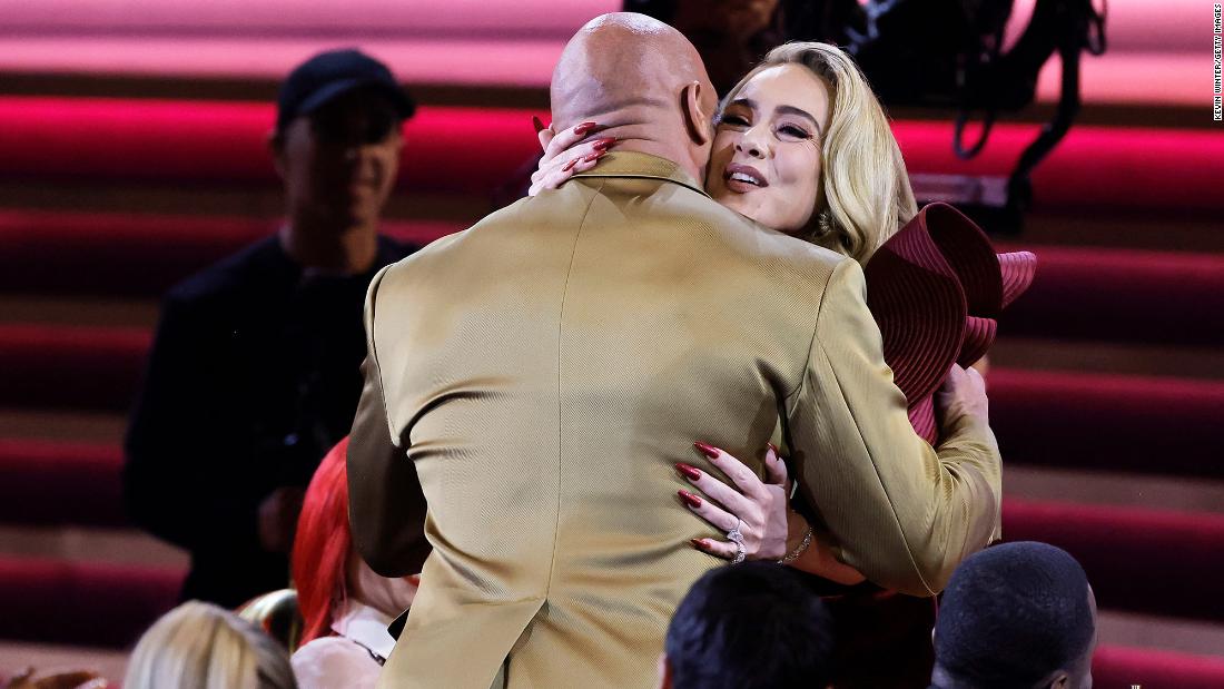 The Rock made Adele's dream come true at the Grammys