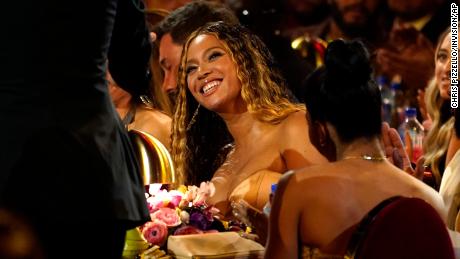 Beyonce appears in the audience at the 65th annual Grammy Awards on Sunday, Feb. 5, 2023, in Los Angeles.