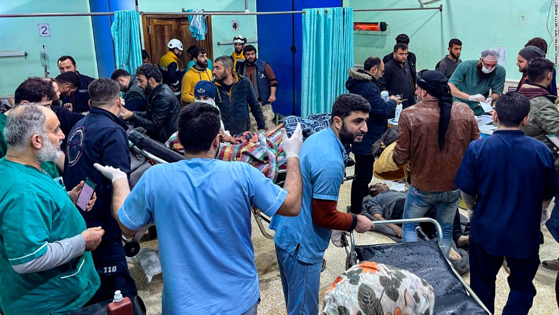 Quake victims are treated in the emergency ward of the Bab al-Hawa hospital in Syria&#39;s Idlib province.