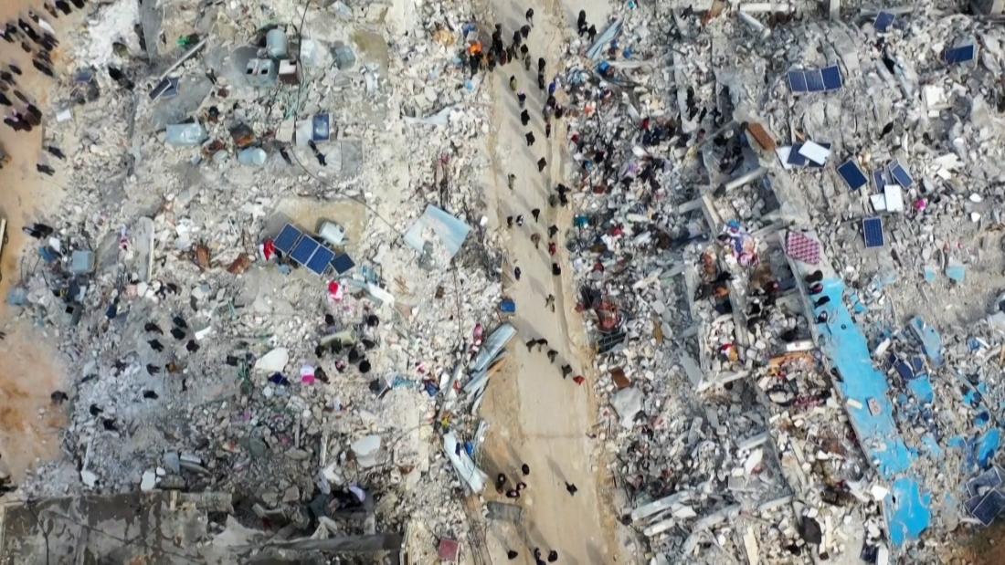 Drone footage shows massive destruction after earthquake