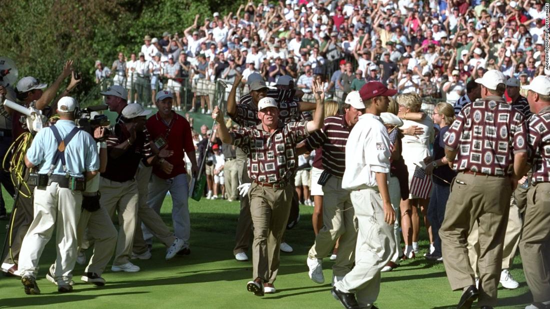 Since dubbed &quot;The Battle of Brookline&quot; for its raucous atmosphere, the infamous 1999 Ryder Cup in Boston was eye-catching at every level. Team USA&#39;s final day shirt, worn for one of the biggest comebacks in the event&#39;s history, was splattered with black and white pictures of previous winning US teams. Tiger Woods later told ESPN that he had thrown the shirt in his fireplace. &quot;It was so ugly. It provided more warmth for the house,&quot; Woods said.