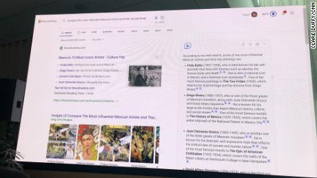 Microsoft&#39;s updated Bing search engine revealed at a news event at Microsoft&#39;s Washington headquarters on February 7.