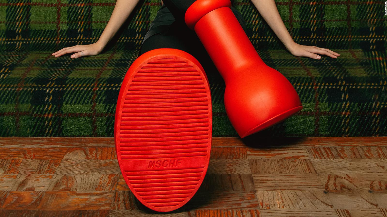 MSCHF Big Red Boots: With these absurd shoes, fashion is entering its silly  era - CNN Style