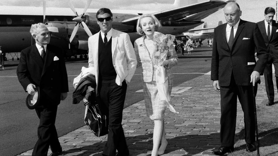 Bacharach and actress-singer Marlene Dietrich arrive for the Edinburgh Festival in Scotland in 1965.