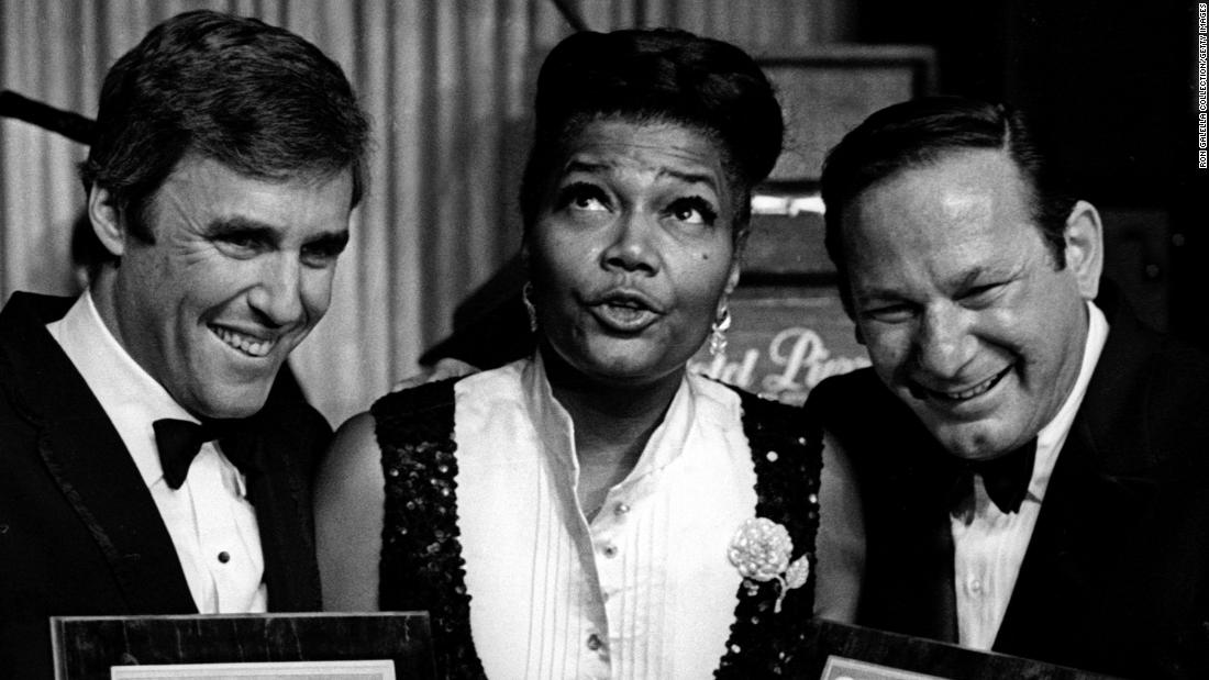 From left, Bacharach, actress-singer Pearl Bailey and songwriter Hal David attend the Cue Awards in 1969. Bacharach and David teamed up to churn out many of the era&#39;s catchiest songs. Bacharach would compose the music and David would write the lyrics.