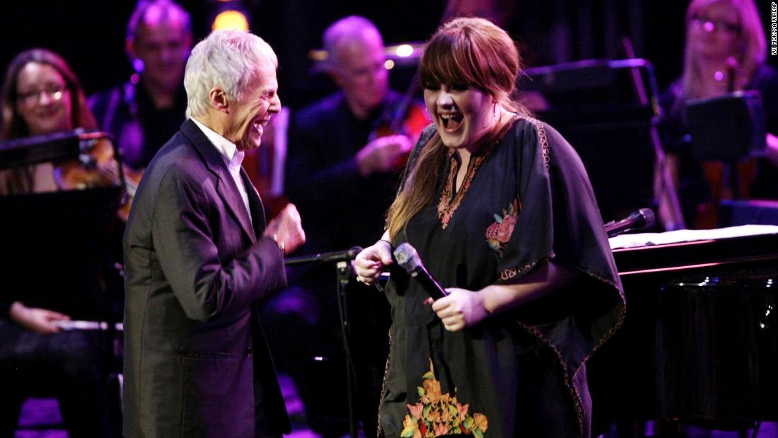 Bacharach performs with Adele and the BBC Concert Orchestra in London in 2008.