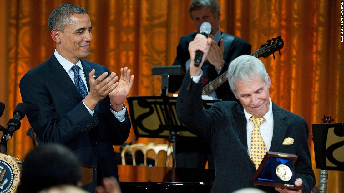 President Barack Obama applauds Bacharach after he and David were awarded the Gershwin Prize for Popular Song in 2012. 
