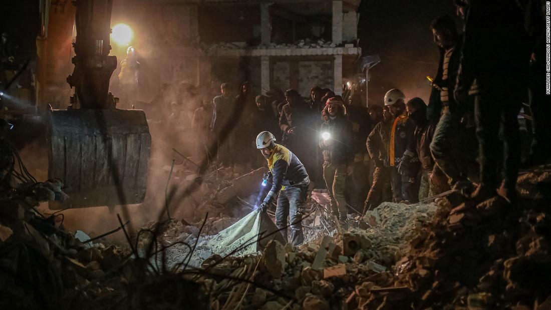 Search-and-rescue efforts continue in Aleppo on February 8.