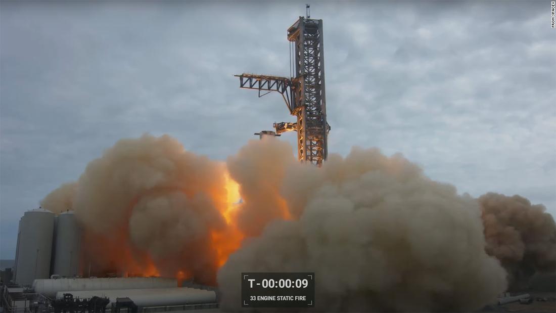 SpaceX Completes Static Fire Of Engines On Super Heavy Rocket - CNN