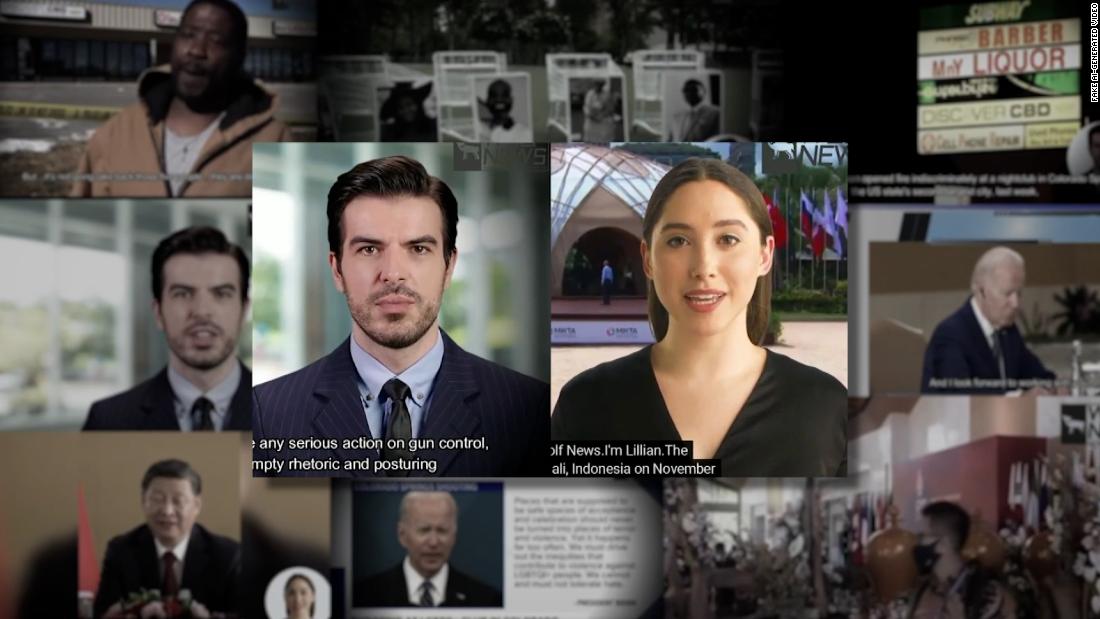 Realistic newscasts feature AI-generated anchors disparaging the US