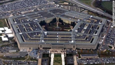 The Pentagon is seen from a flight taking off from Ronald Reagan Washington National Airport on November 29, 2022 in Arlington, Virginia. The Pentagon is the headquarters of the U.S. Department of Defense and the world&#39;s largest office building. 