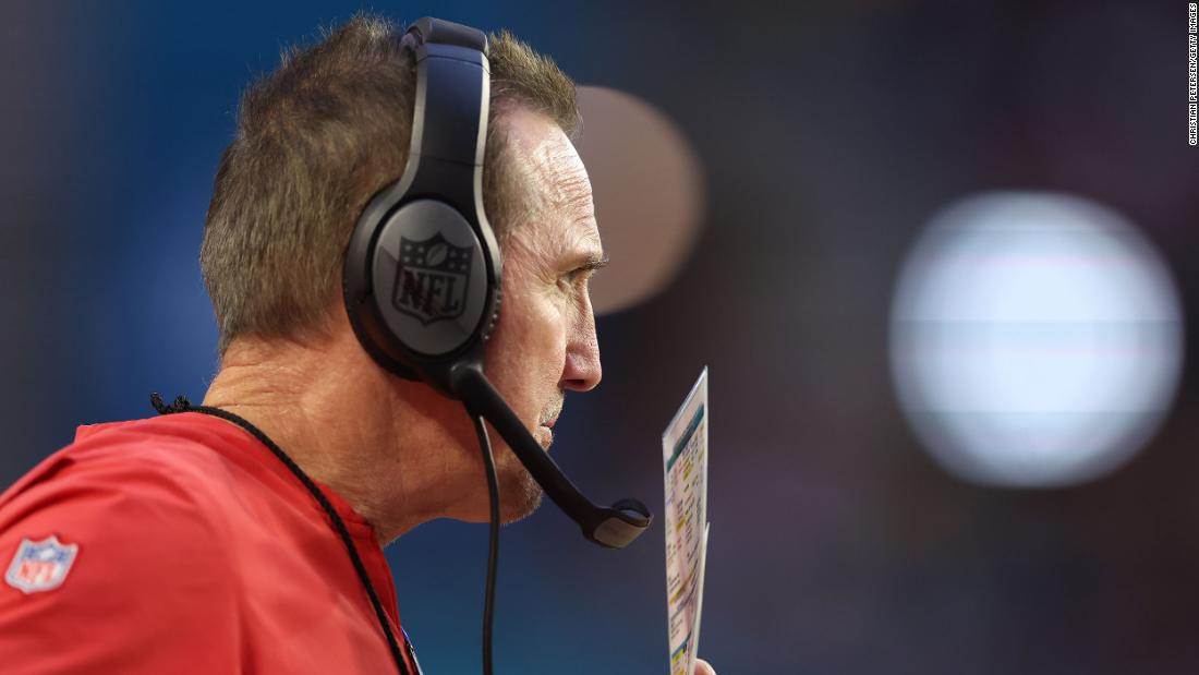 Chiefs defensive coordinator Steve Spagnuolo is seen in the second quarter.