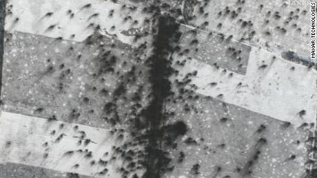 Satellite imagery showed craters left by heavy artillery shelling around Vuhledar.