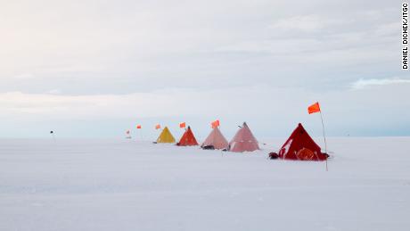 Icefin camp at Thwaites Glacier in 2020.