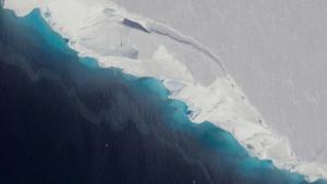 Undated photo of Thwaites Glacier Antarctica. From: https://www.jpl.nasa.gov/news/huge-cavity-in-antarctic-glacier-signals-rapid-decay