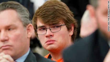 Payton Gendron sheds tears as he listens to people&#39;s testimony during his sentencing hearing on Wednesday.