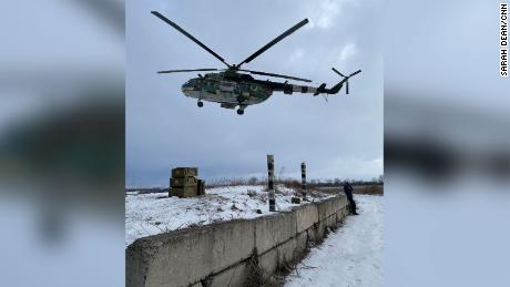 A Ukrainian army helicopter returns from a combat mission near Bakhmut, described by President Zelensky as currently &quot;the most difficult out of all&quot; areas in Ukraine.