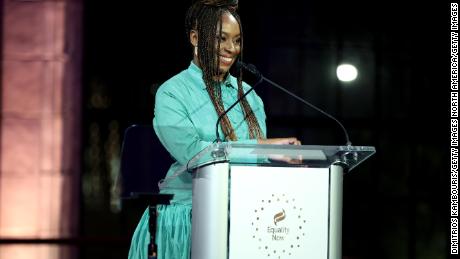NEW YORK, NEW YORK - NOVEMBER 15: Chimamanda Ngozi
Adichie speaks onstage at the Equality Now 30th Anniversary Gala at Guastavino&#39;s on November 15, 2022 in New York City. (Photo by Dimitrios Kambouris/Getty Images)