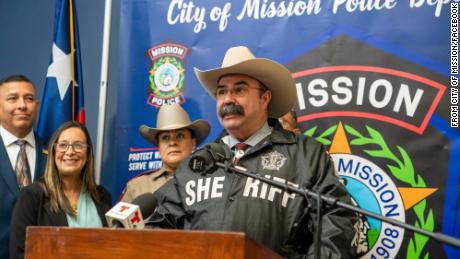 Hidalgo County Sheriff Eddie Guerra speaks at a news conference Thursday in Mission, Texas. 