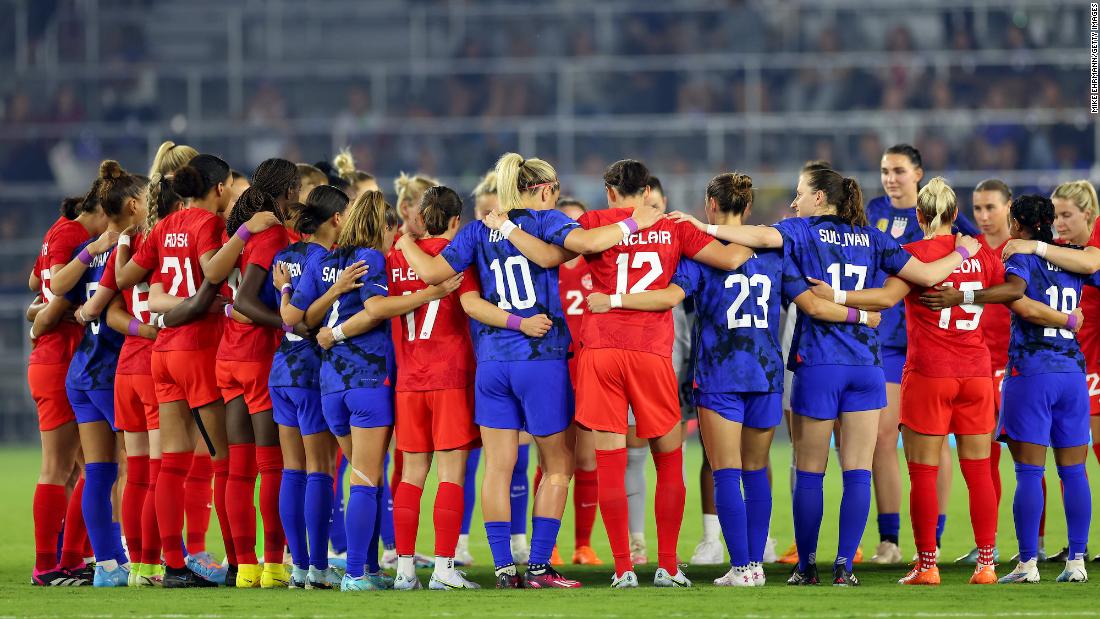 USWNT and Canada unite in protest for gender equality and trans rights before SheBelieves Cup game