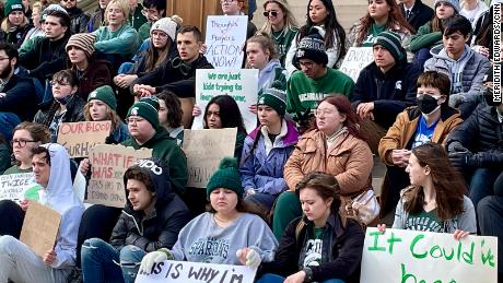 MSU students were among those protesting for gun reform at the state Capitol on Thursday.