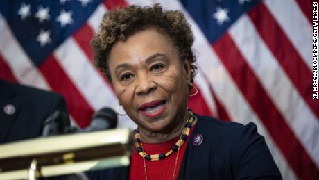 In this February 2022 photo, Rep. Barbara Lee, a Democrat from California, speaks during a news conference at the Capitol in Washington.