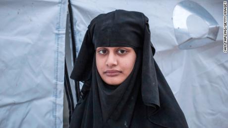 Shamima Begum, 19, pictured at a camp in northern Syria on February 22, 2019.