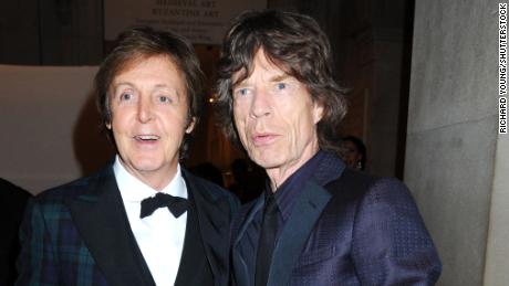 Paul McCartney and Mick Jagger at the Costume Institute Gala Benefit, Celebrating &#39;Alexander McQueen: Savage Beauty&#39; at the Metropolitan Museum of Art, New York, on  May 2, 2011. 