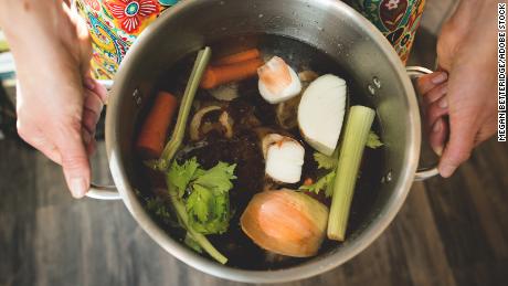 Toss in vegetable scraps from your fridge such as carrots and celery when preparing a bone broth.