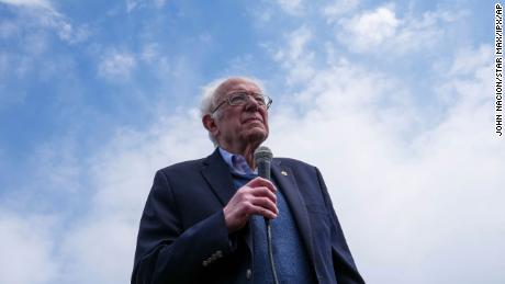 Senator Bernie Sanders, an Independent from Vermont, speaks during an Amazon Labor Union rally in the Staten Island borough of New York on Sunday, April 24, 2022. 
