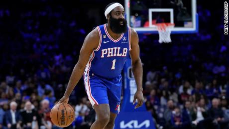 The Philadelphia 76ers&#39; James Harden plays in a game Thursday in Philadelphia. 