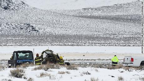 Emergency services at the scene on Saturday after Friday&#39;s crash.