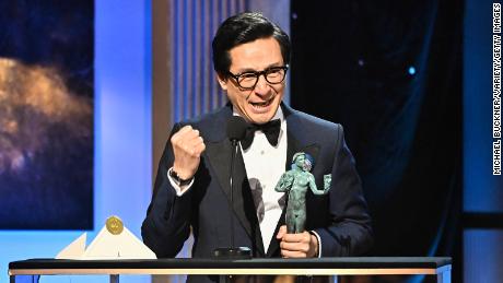Ke Huy Quan won an historic 2023 Screen Actors Guild award for outstanding performance by a male actor in a supporting role for &#39;Everything Everywhere All at Once.&#39; 