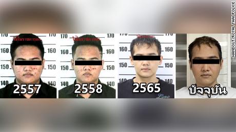 Saharat Sawanjaeng, a 25-year-old Thai national arrested in Bangkok on February 23, underwent multiple plastic surgeries to disguise himself as a &quot;Korean man,&quot; police said. Sawanjaeng&#39;s face has been obscured by Royal Thai Police in this handout image.