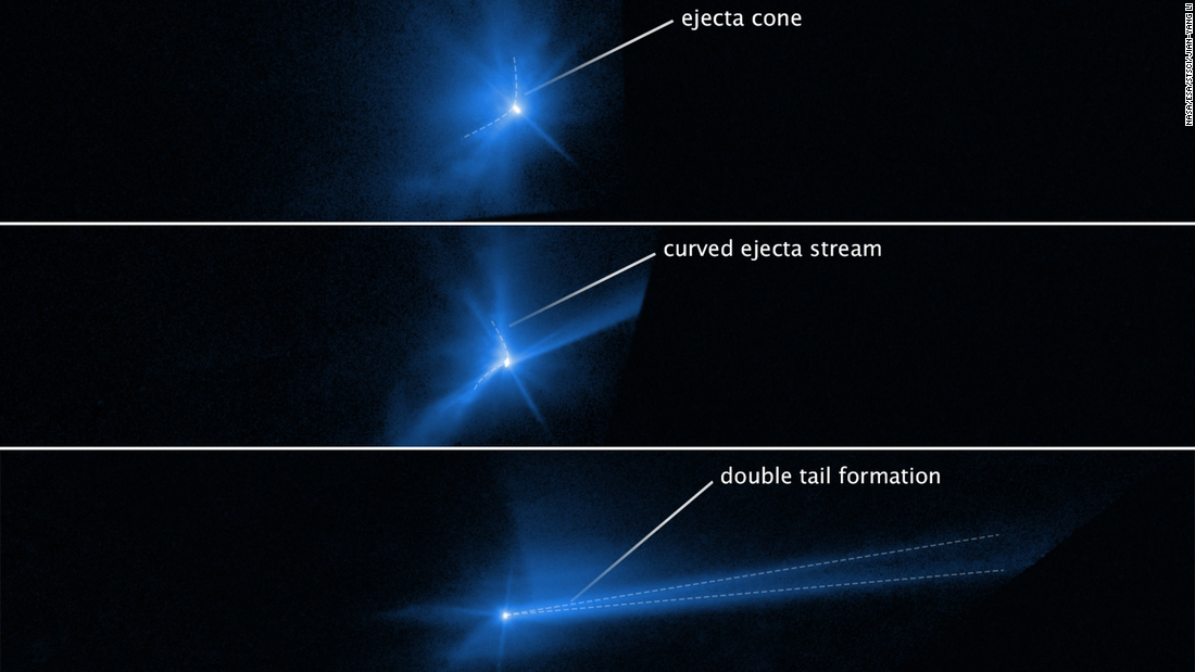 Hubbleův vesmírný dalekohled zachytil „film“ srážky kosmické lodi s asteroidem
