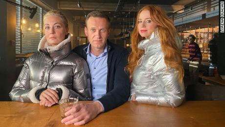 From left, Yulia Navalnaya, Alexey Navalny and Odessa Rae during the filming of the master interviews.