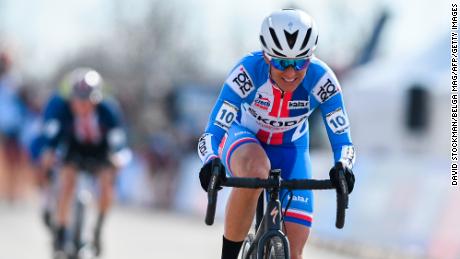 Nash competes in the mixed team relay at the cyclocross world championships in Fayetteville, North Carolina, last year. 