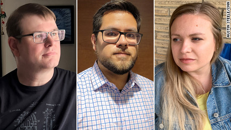 From left to right: Blake Goddard, Angel Enriquez and Lindsay Clausen will likely have to wait until the summer to hear if they&#39;ll get student loan forgiveness.