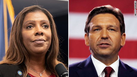 New York Attorney General Letitia James is leading a coalition of 16 Democratic attorneys general urging Florida Gov. Ron DeSantis to rescind his administration&#39;s request to colleges in the state for information about students receiving gender-affirming care.