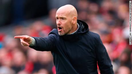Erik ten Hag cut a frustrated figure on the sidelines as Liverpool dismantled his team. 