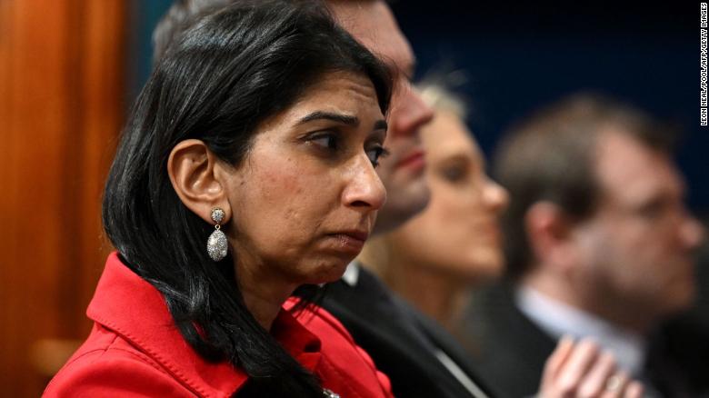 British Home Secretary Suella Braverman, pictured Tuesday, played down concerns that a controversial new bill to tackle illegal immigration is legally tenuous.