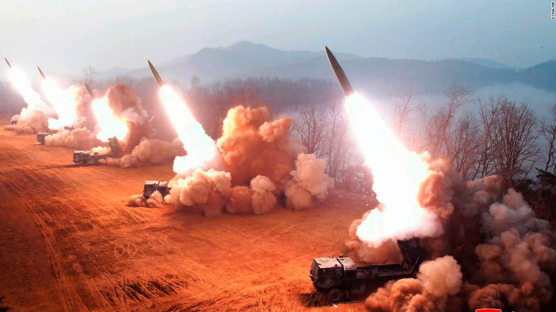 North Korea fires at least six short-range missiles