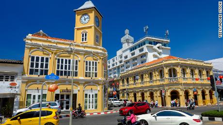 Renovated Sino Portuguese Architecture in Phuket old town, Thailand.