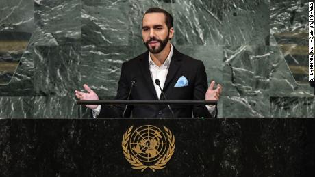 Bukele addresses the General Assembly at the United Nations on September 20, 2022 in New York City. 