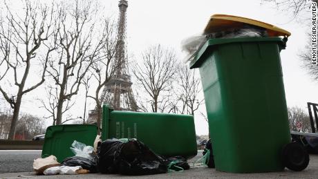 Parisian streets littered with trash after wave of strikes