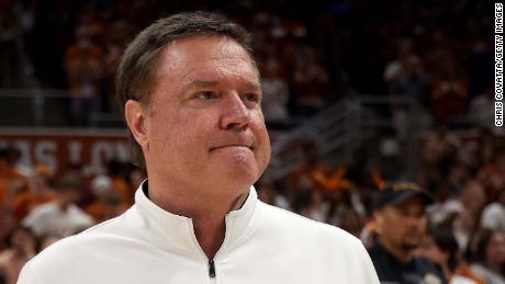 Kansas Jayhawks head coach Bill Self stands on the court after losing to Texas on March 4, 2023.