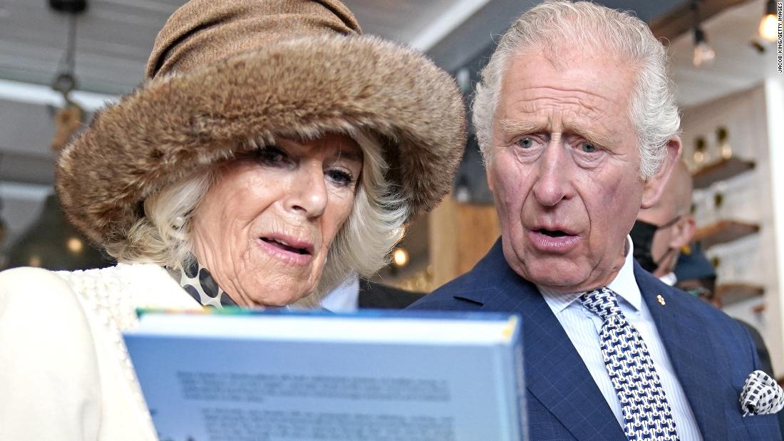 Charles and Camilla visit a brewery during a royal tour of Canada in May 2022.