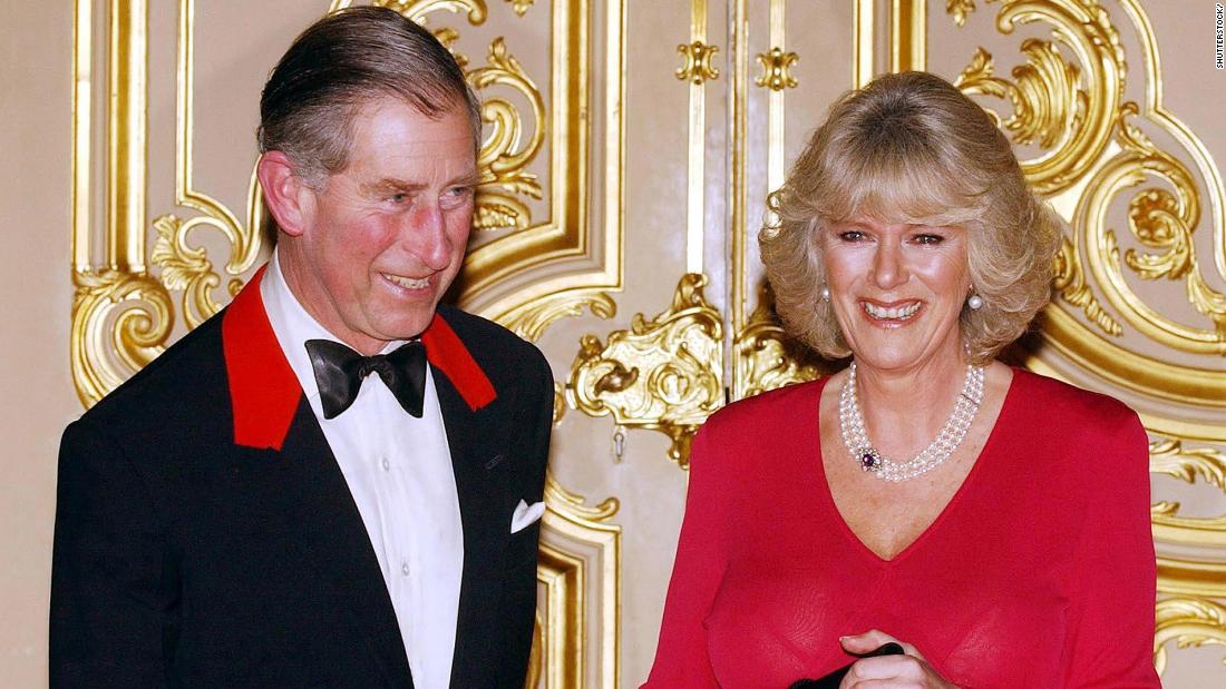Charles and Camilla pose for photos at Windsor Castle after their engagement was announced in February 2005.