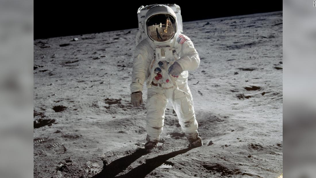 Lunar module pilot Edwin E. Aldrin Jr., better known as Buzz Aldrin, walks on the surface of the moon near the leg of the Lunar Module (LM) &quot;Eagle&quot; during the extravehicular activity (EVA) portion of the Apollo 11 mission. Neil A. Armstrong, commander, took this photograph with a 70 mm lunar surface camera. While astronauts Armstrong and Aldrin descended in the Lunar Module (LM) &quot;Eagle&quot; to explore the Sea of Tranquility region of the moon, astronaut Michael Collins, command module pilot, remained with the Command and Service Modules (CSM) &quot;Columbia&quot; in lunar orbit.