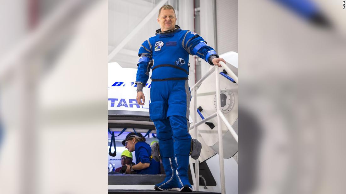 NASA astronaut Eric Boe wears Boeing&#39;s new spacesuit designed for astronauts who will fly on the CST-100 Starliner. The suit is lighter and more flexible than previous spacesuits but retains the ability to pressurize in an emergency. Astronauts will wear the suit throughout the launch and ascent into orbit, as well as on the way back to Earth.